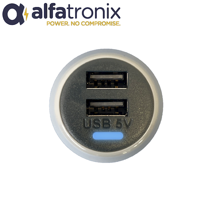 Alfatronix USB Power Supply Twin Port Panel Mount PVPRO-D